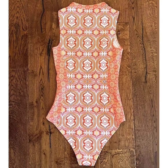 Hale Bob Scuba Swimsuit One Piece Sz S Surf Shivani Front Zipper Modest NWT $156 - Picture 11 of 15